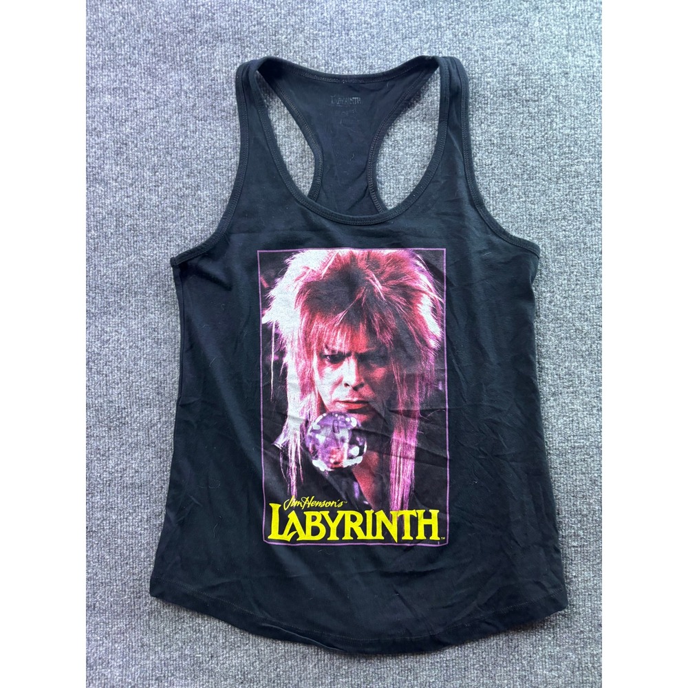 Labyrinth David Bowie Graphic Tank Top Womens M Black Jareth Goblin King